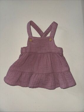 Crossback Pinafore Dress in Mauve